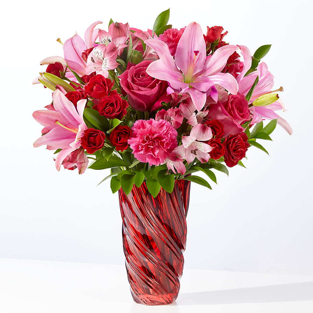 In Love Bouquet with Luxe Swirl Vase – Greater Derby Flower Shop, Derby KS
