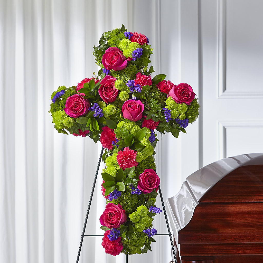 Tribute Rose Floral Cross – Greater Derby Flower Shop, Derby KS